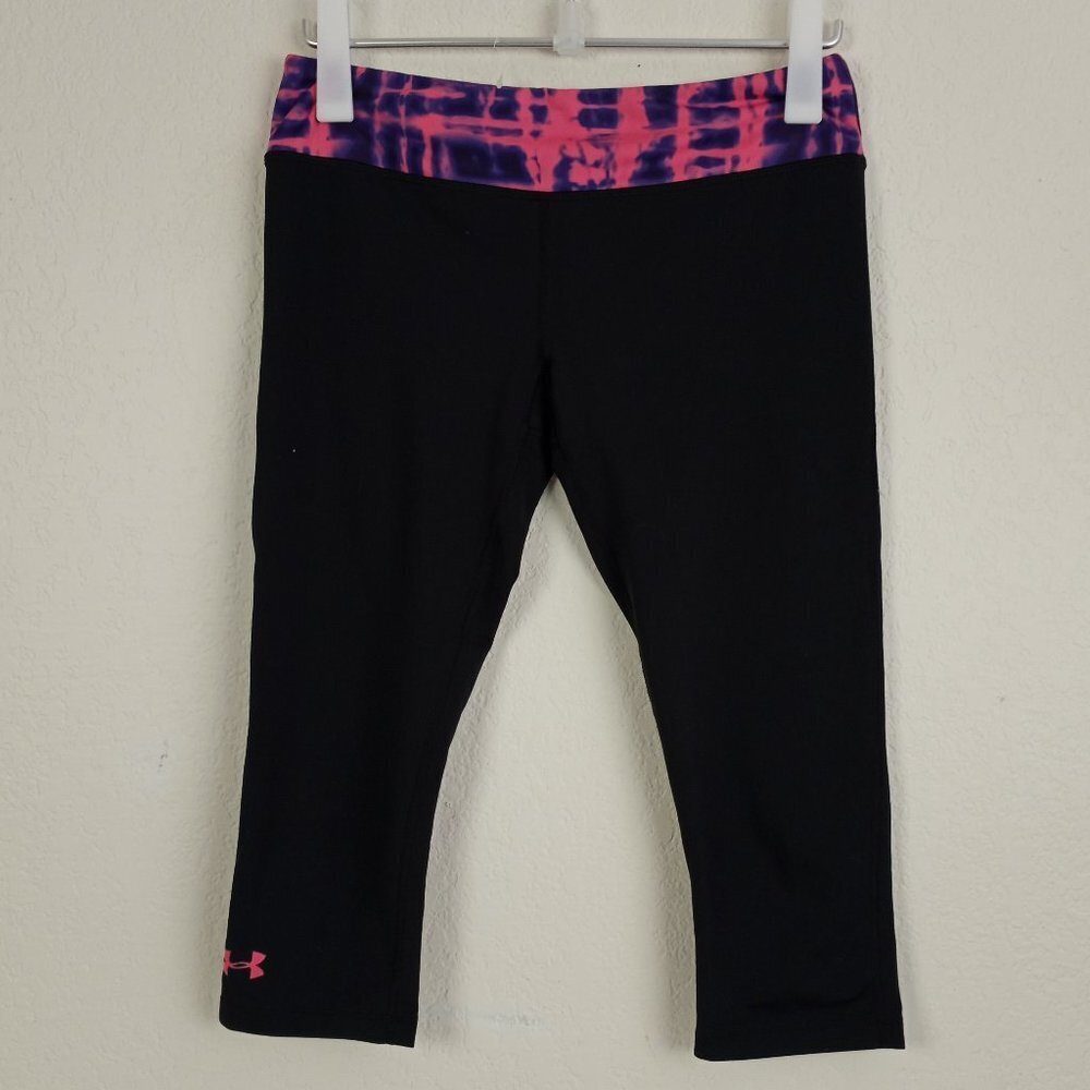 Under Armour Fitted Heat Gear Capri Pants Workout M Tie Dye Band